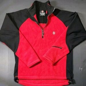 Victorinox Swiss Army Polartec Mens Small 1/4 Zip Fleece Pullover Waist Drawcord
